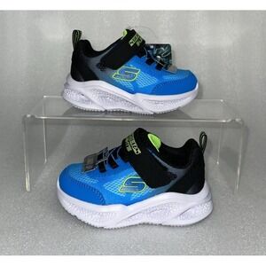 S Lights By Skechers Meteor Krendox Sneakers Stretch Laces Toddler Boy Size 5